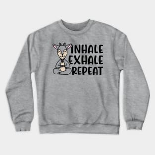 Inhale Exhale Repeat Gas Goat Yoga Fitness Funny Crewneck Sweatshirt